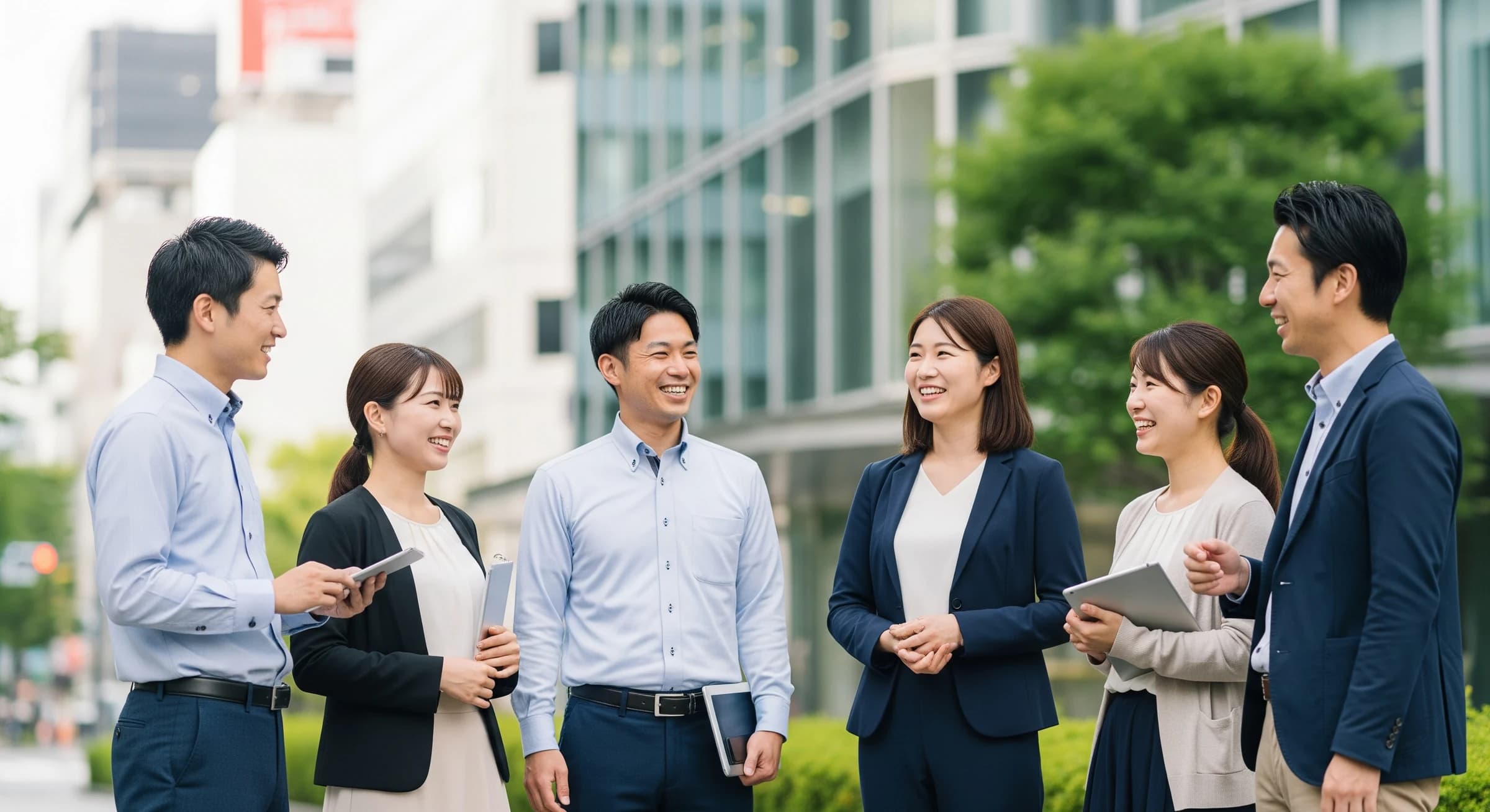 社員同士が話し合う様子